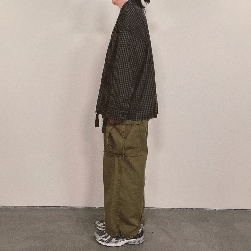 double check deconstructed shirt_brown