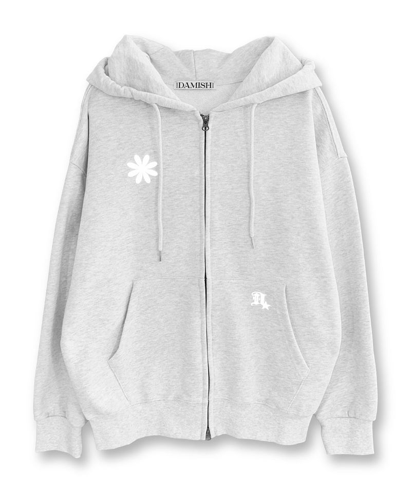 Symbol Logo Twoway Hoodie Zip-up_Light Gray