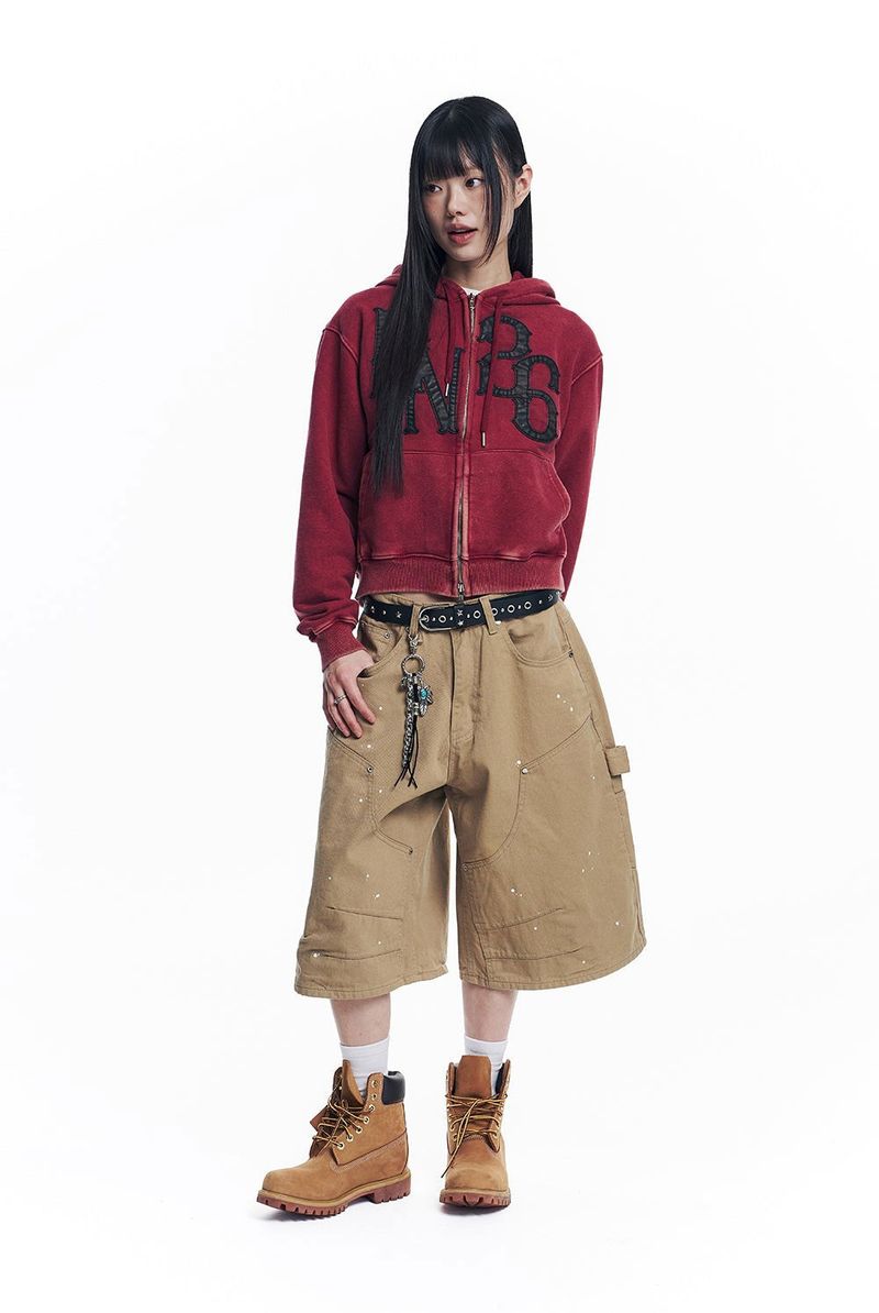 Double Knee Chino 8-Bermuda Pants - Beige