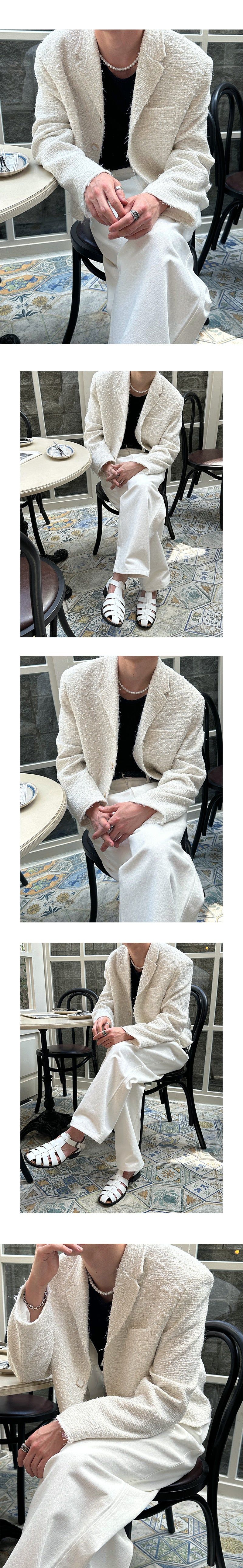 [PREMIUM] Crush glitter tweed jacket(2color)