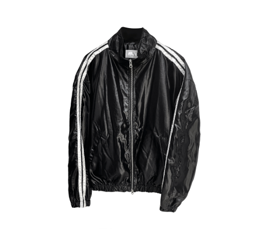 glossy track windbreaker