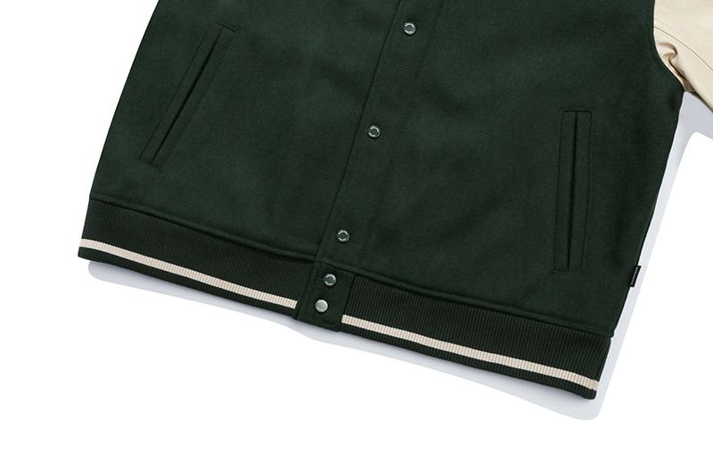 ESSENTIAL LOGO VARSITY JACKET_GREEN