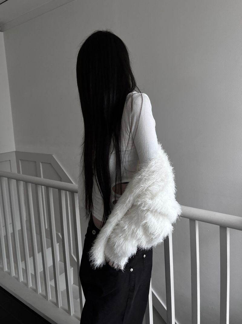 hitch fur crop cardigan (2color)