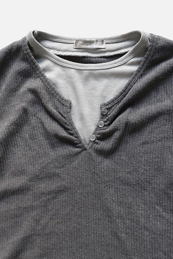 アンゴラボタンレイヤードTシャツ