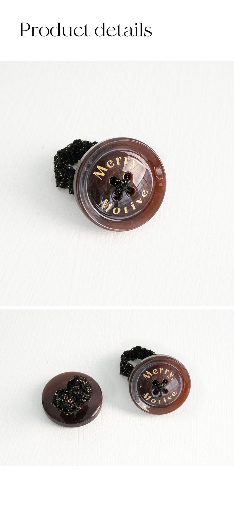 Merry,Motive signature button with knit ring (Wine)