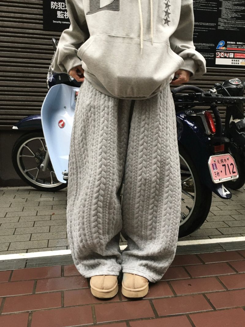 Mono Cable Quilted Wide Pants (4c)