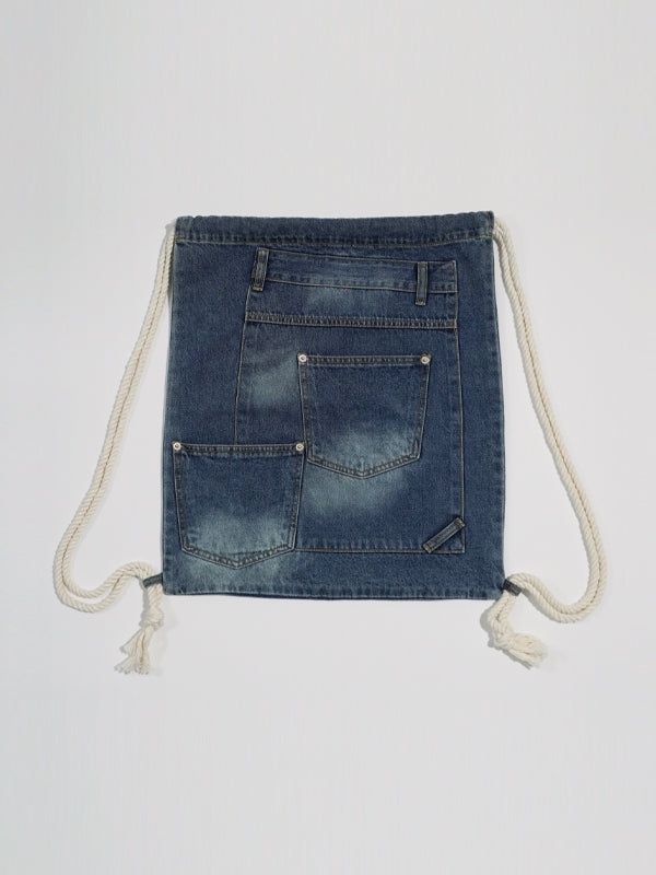 (UNISEX) Denim Rope String Gymsack