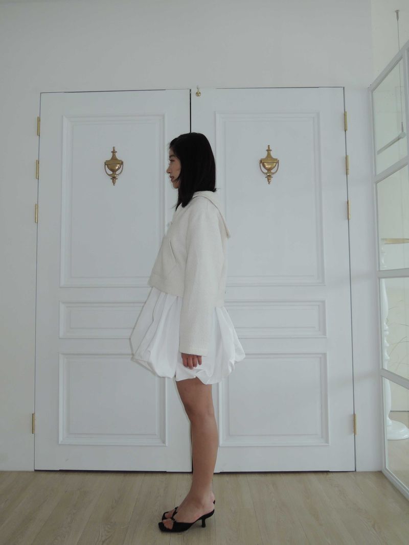 TISHA SAILOR TWEED BLOUSE _WHITE