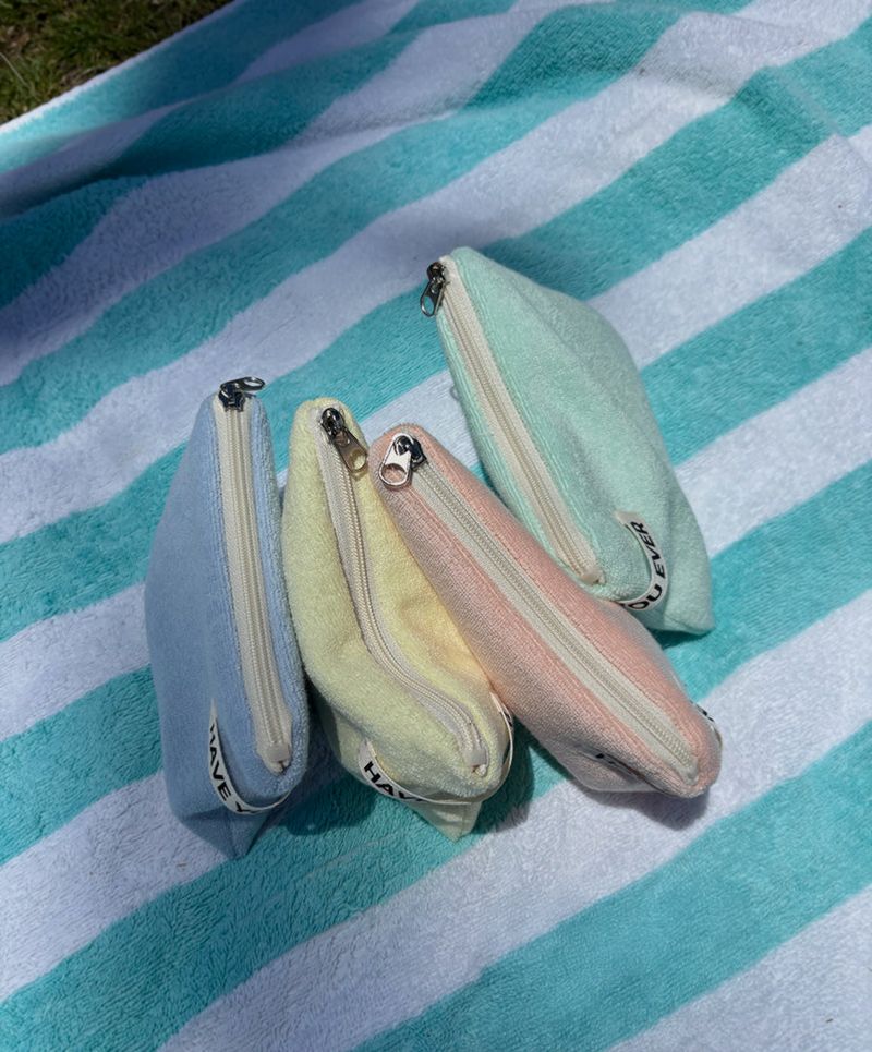 Terry flat pouch - lemon , S size
