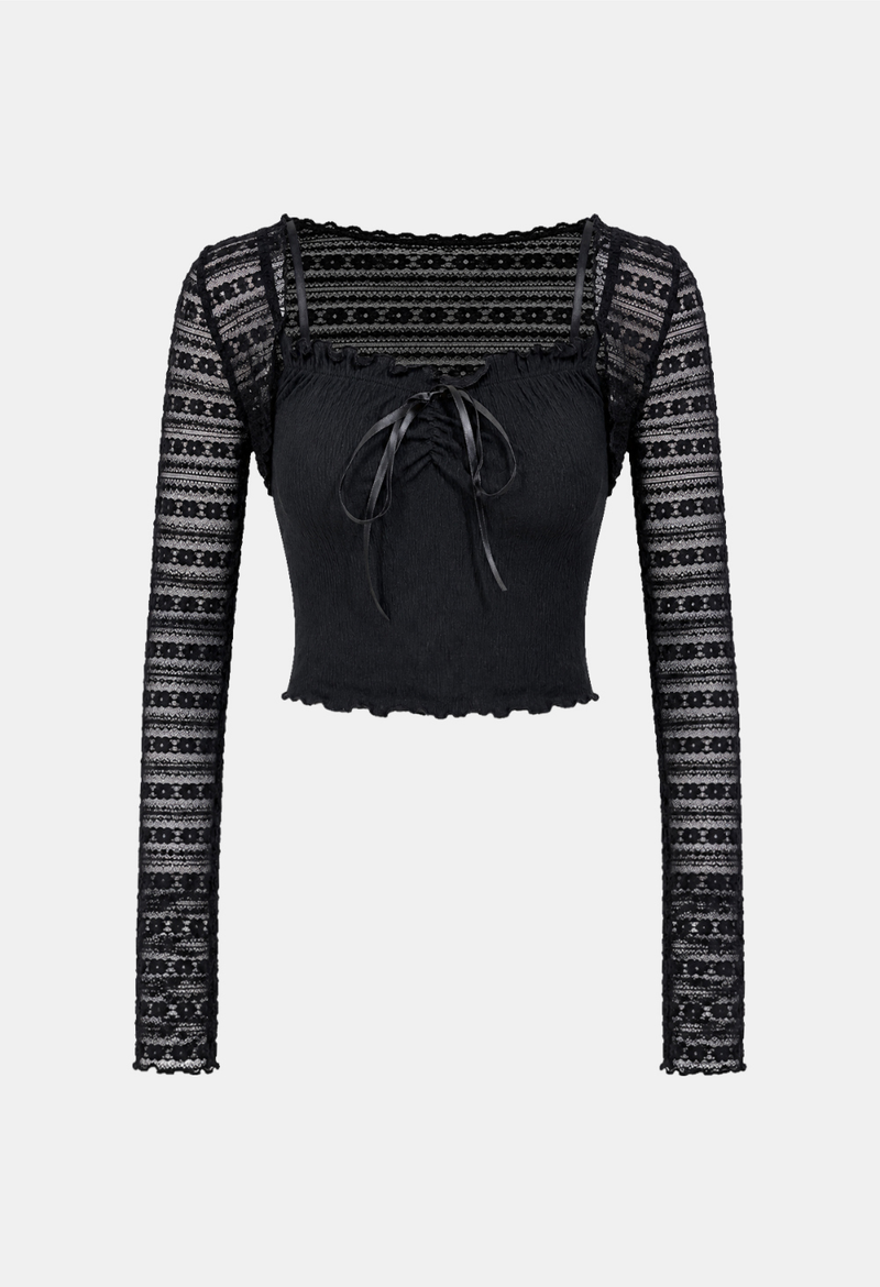Arielle Lace Ribbon Top Set