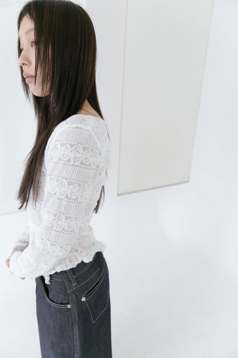 rose frill top(2colors)