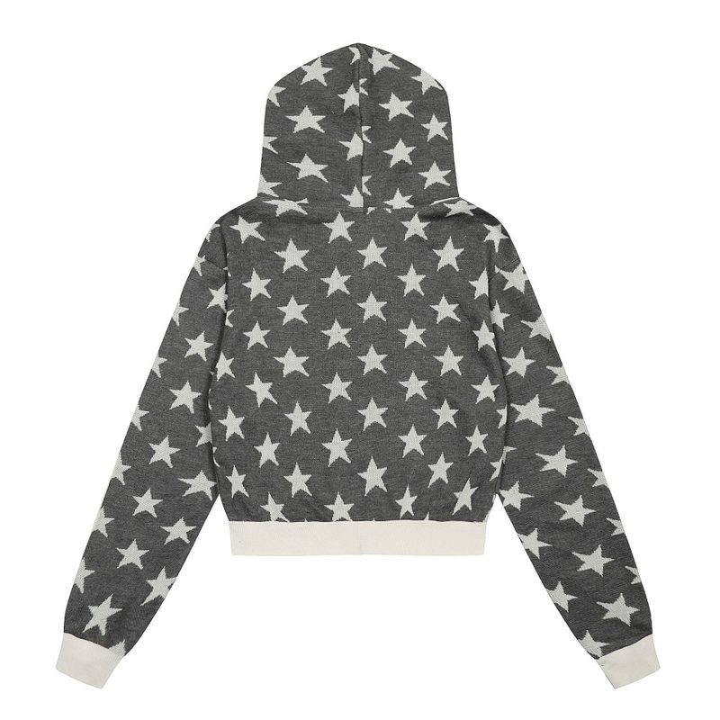 Dot&Star Patten Hooded Zip-up