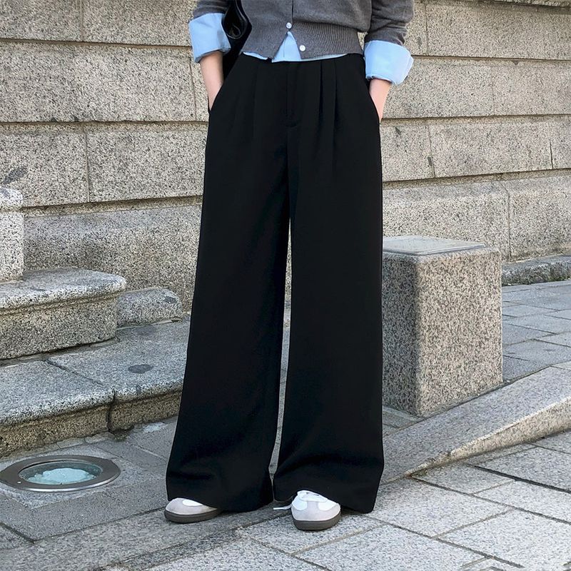 [BELLIDE MADE] DOUBLE-SIDED FLEECE DOUBLE PINTACK WIDE PANTS