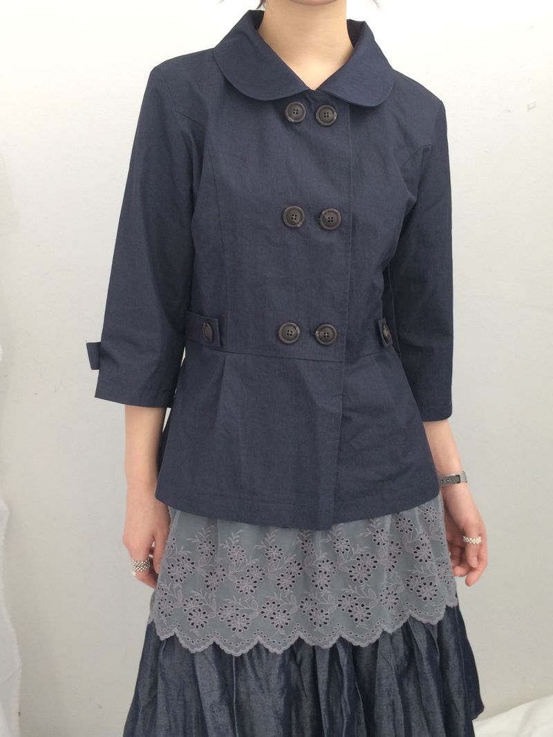 Semi-A-Line Double Button Jacket