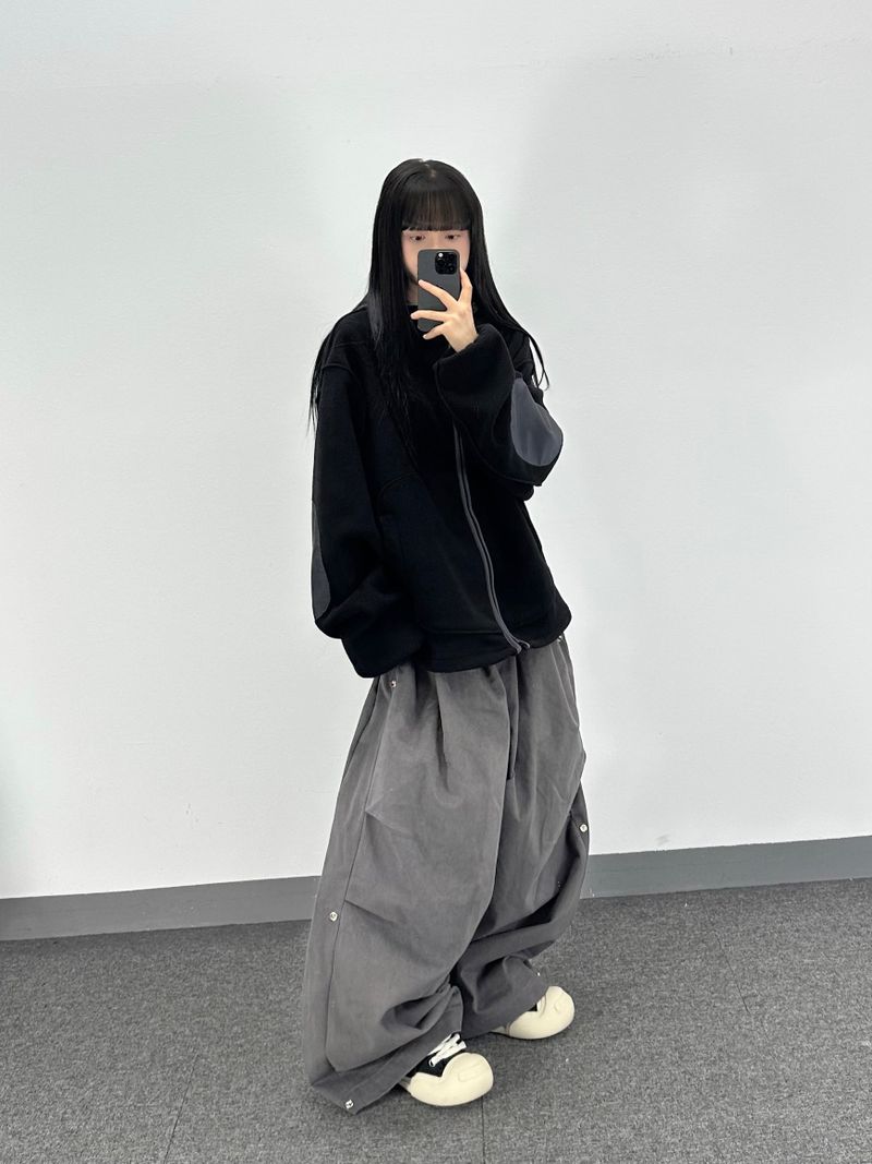 reverse elbow fleece zip-up