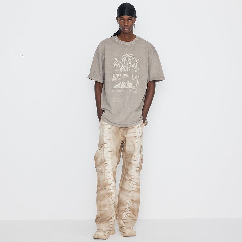 Dyeing Cargo Banding Pants Beige