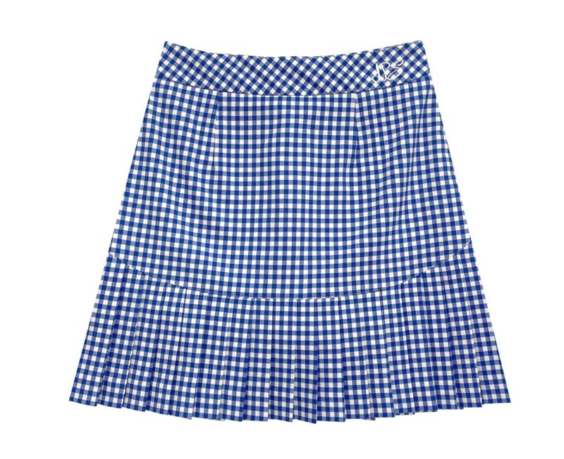 Check pleated skirt