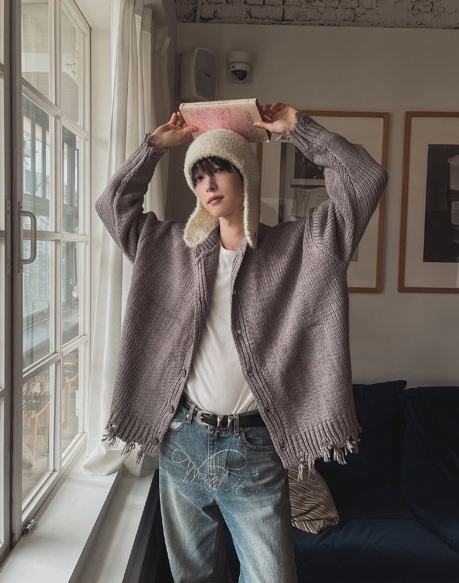 Tour Damage Overfit Cardigan
