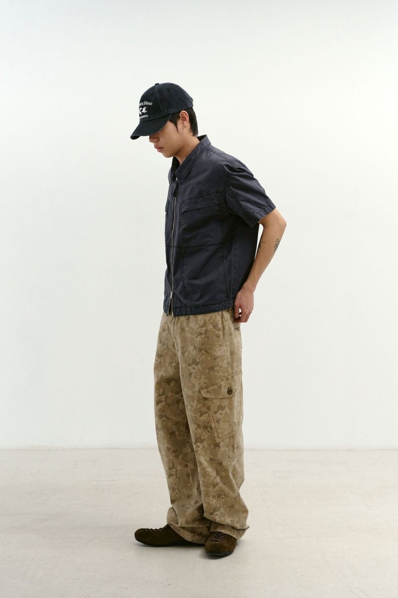 Vintage Washed Flap Pockets Work Shacket (Washed Charcoal)