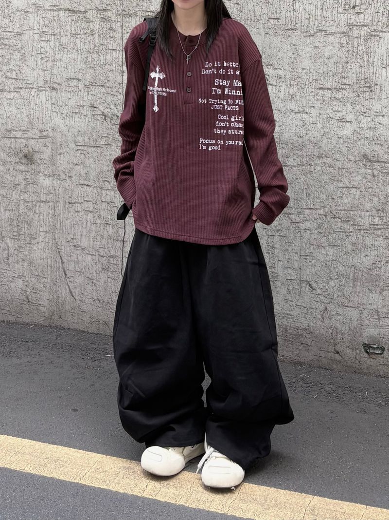 spica raw-edge embroidery pants