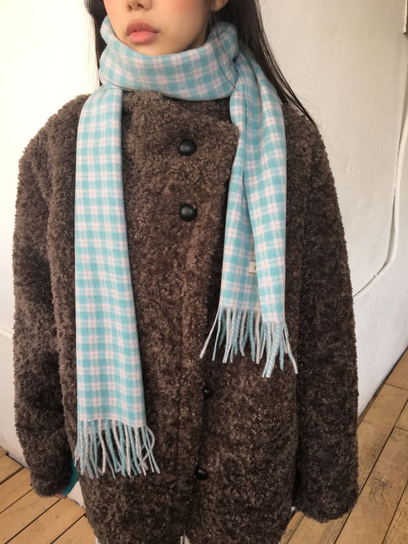 [MD Pick]Fine wool check muffler (6color)