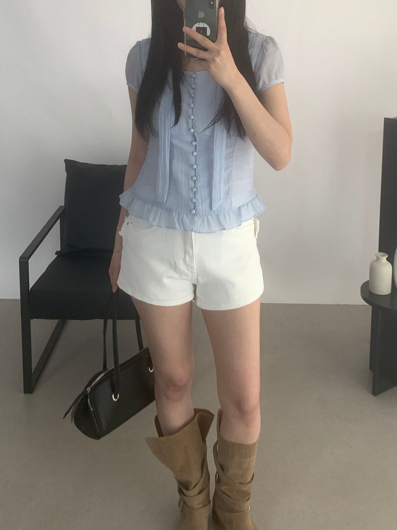 Rivenne Tie Short Sleeve Blouse