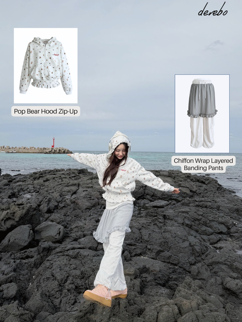 Chiffon Wrap Layered Banding Pants