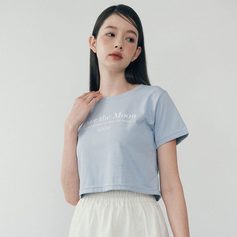 Moon Crop T-shirt - SKY BLUE