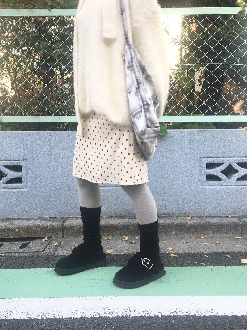dot corduroy skirt