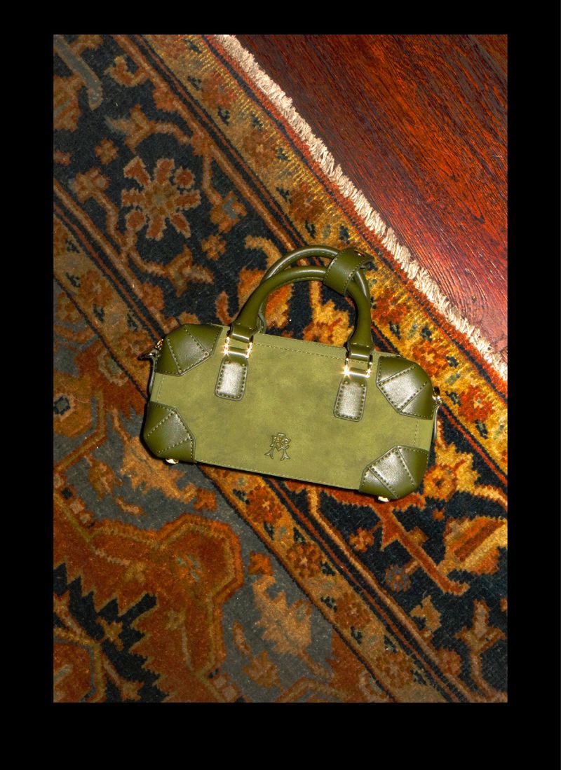 Mini “DOLAT-ABAD” Suede Bowling Bag