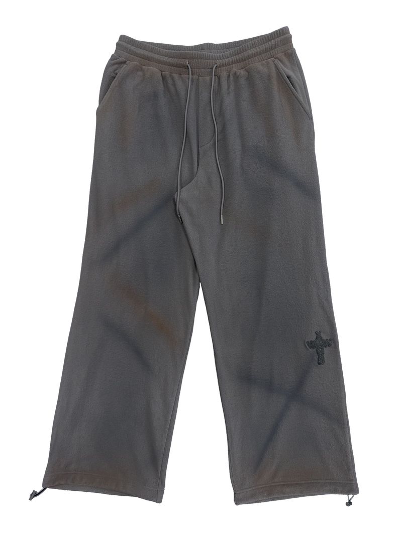 WANGXINGYU（ワンシンユー）の「FLEECE SPRAY-DIRT CROSS LINE HEM DRAWSTRING ADJUSTABLE SWEATPANTS（Pants）」