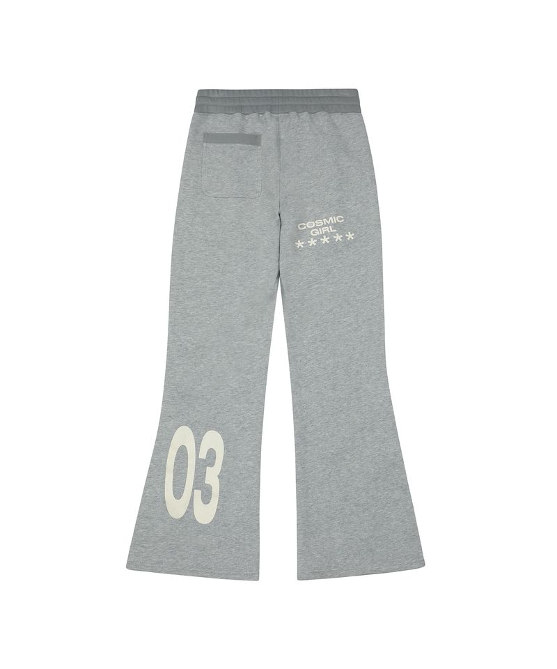 03 Track Line Bootcut Sweat Pants - MELANGE GRAY