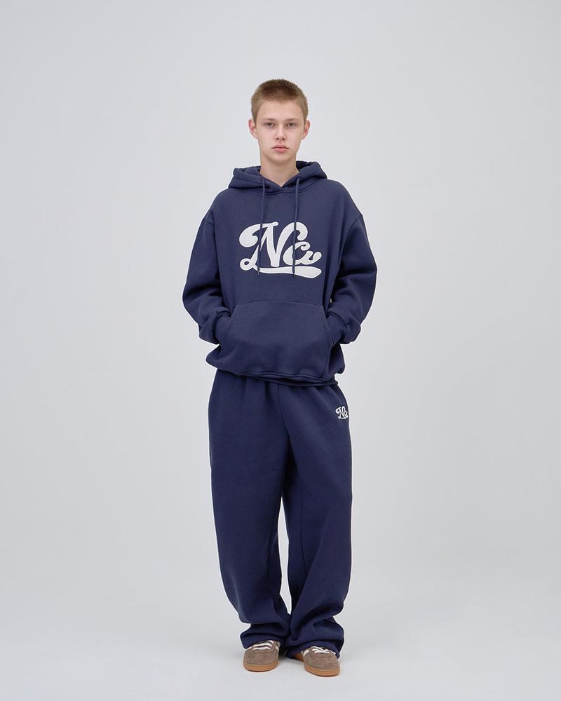 UNDERLINE LOGO SWEAT PANTS - NAVY