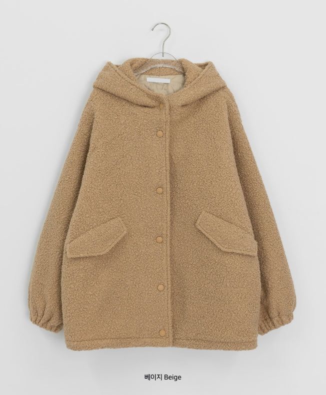 Syasdeulo Quilted Boucle Hood Half Coat Jacket