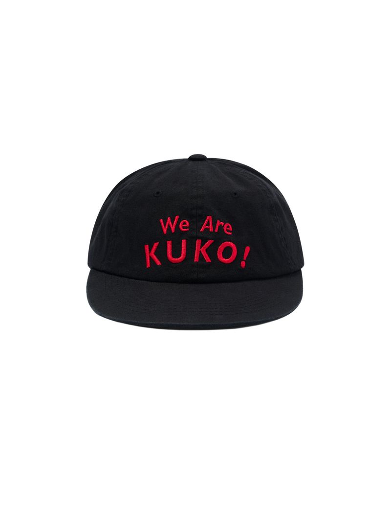 KUKO（クコ）の「WeAreKUKO! 6パネルオックスフォードキャップ_ブラックレッド（帽子）」