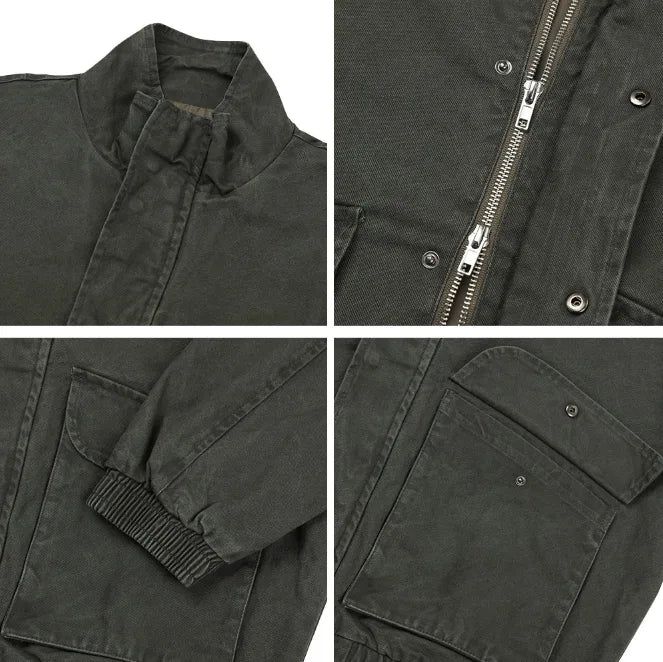 Denz Washed High-Neck Field Jacket