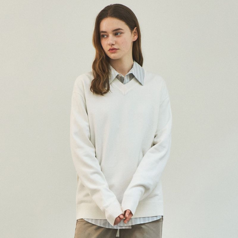 Always Washable V-neck Knit_6Color