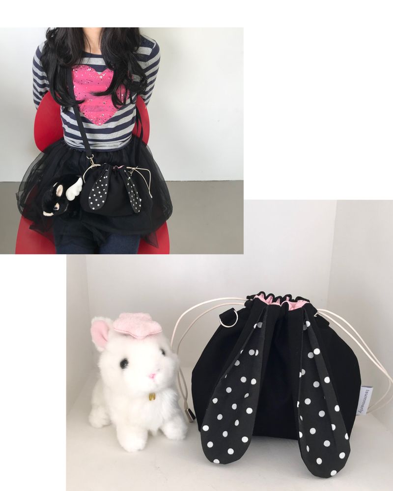 Bunny bag - Black dot