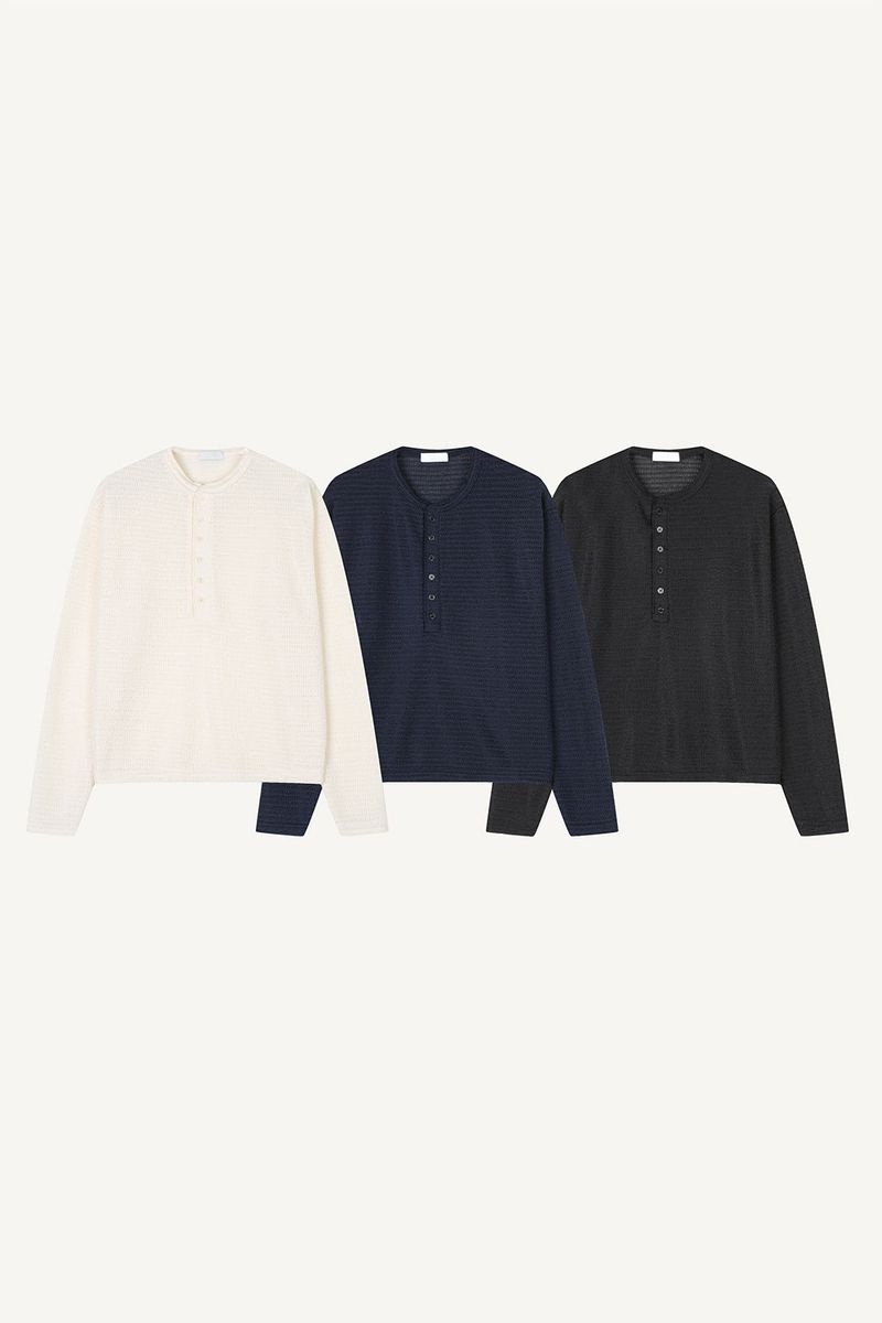 Henry Neck Punching Long Sleeve