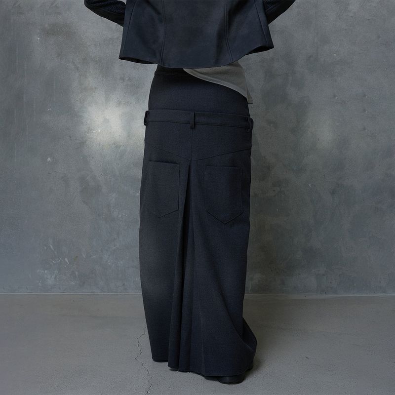 DOUBLE WAIST MAXI SKIRT