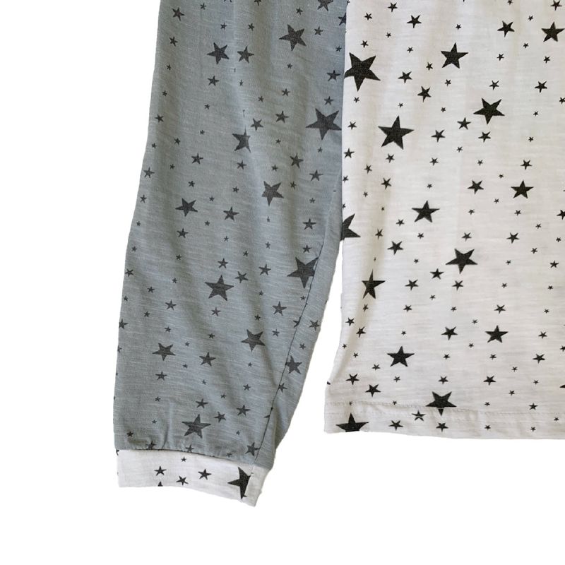 Star Raglan Sleeve Tee (White/sky blue)      