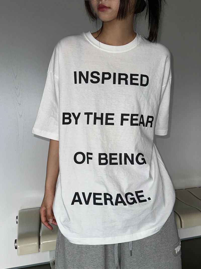 ノーマリー ヒップ レタリング プリント オーバーサイズ ロング Tシャツ 3カラー