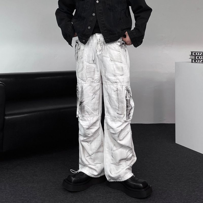 DV Dirty Parasuit White Cargo Pants