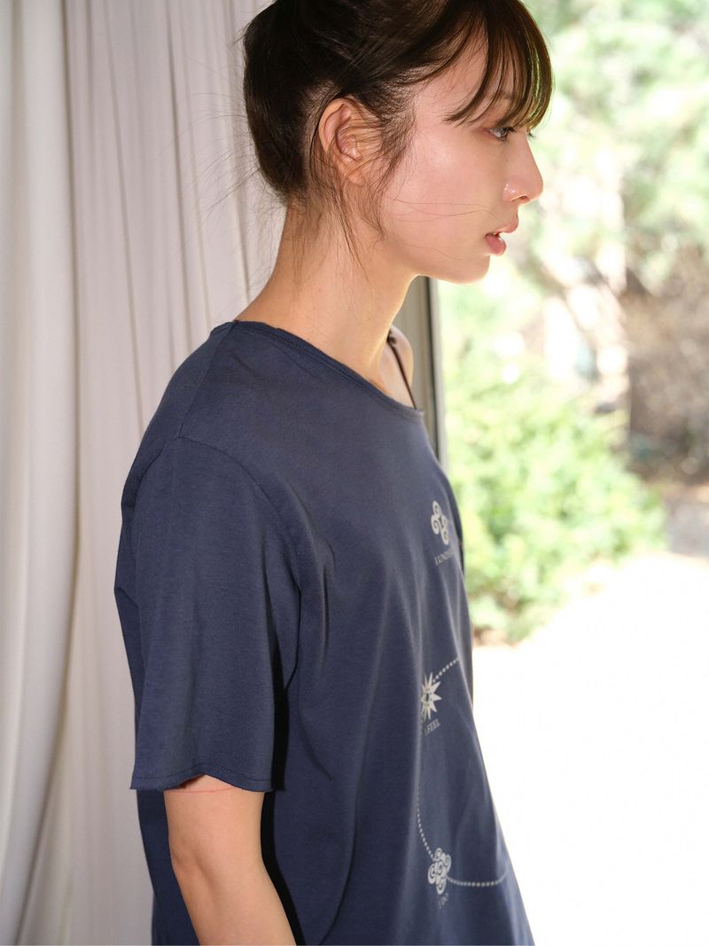 Chakra Drape T-shirt (Vintage Blue)