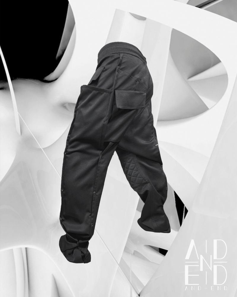 BIKER SNAP TRACK PANTS_BLACK