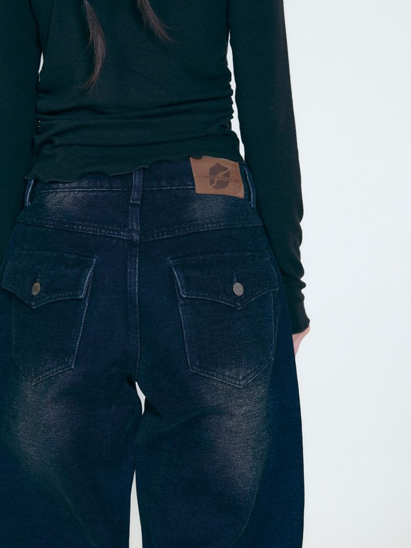 DEEP WINTER BRUSHED DENIM PANTS / BLUE