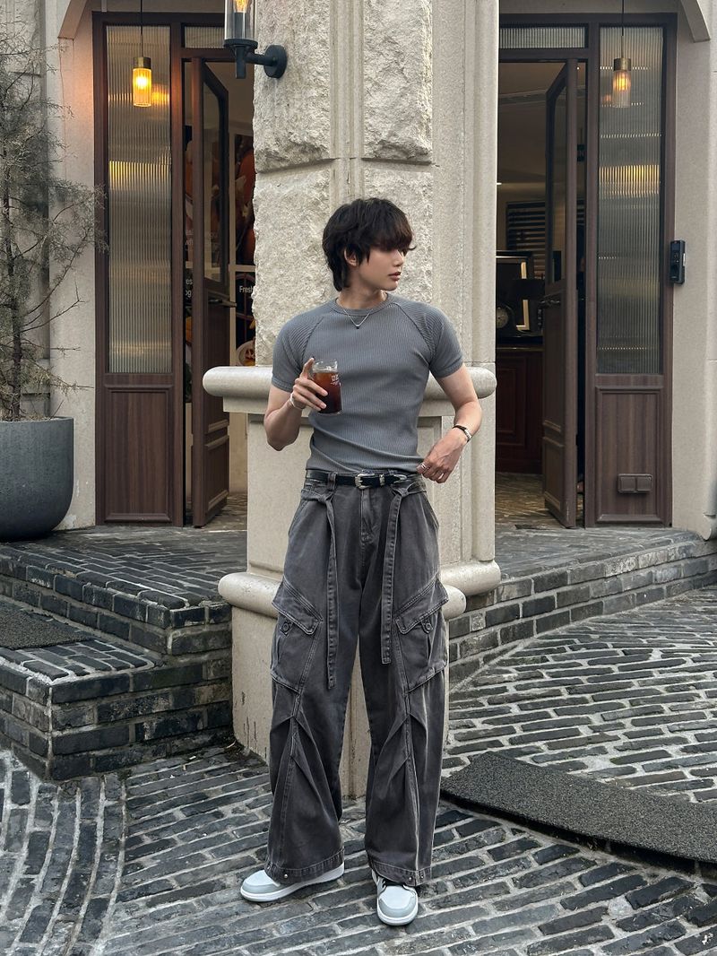 LMN Maison Belted Pintuck Cargo Pants (3 colors)