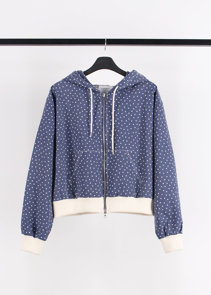 STAR PIGMENT HOOD ZIP-UP
