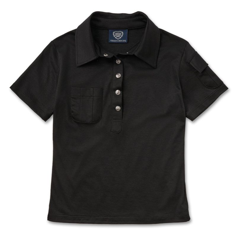 Star Stud Pocket Collar Tee [Black]