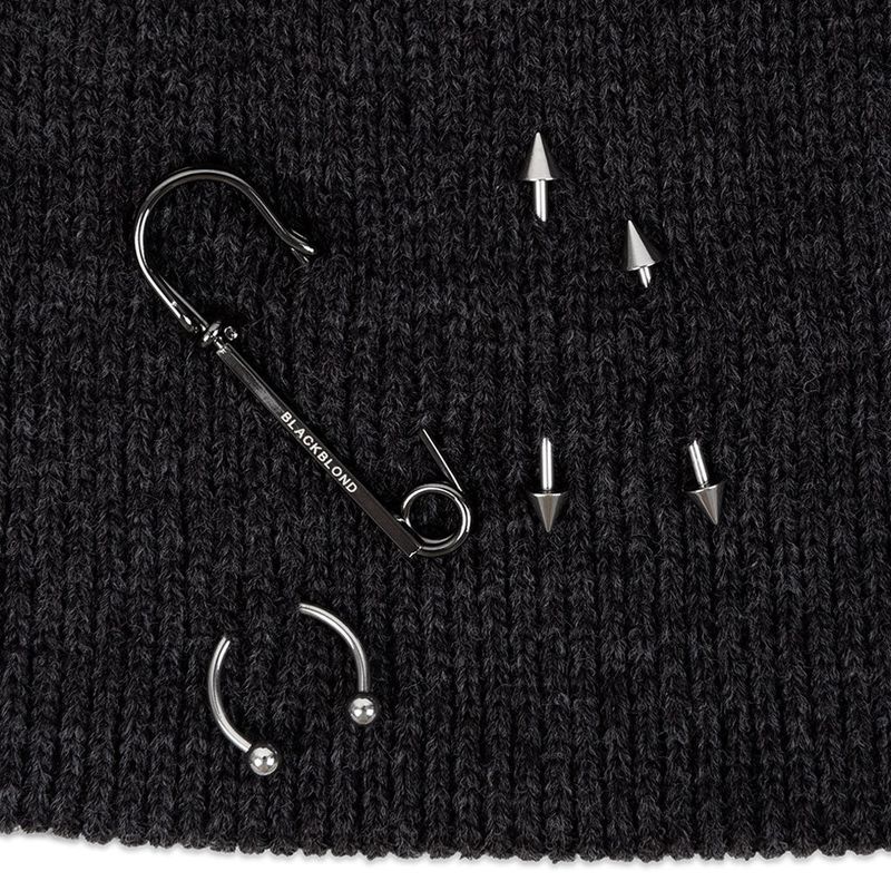 BBD Embroth Logo Piercing Beanie (Charcoal)